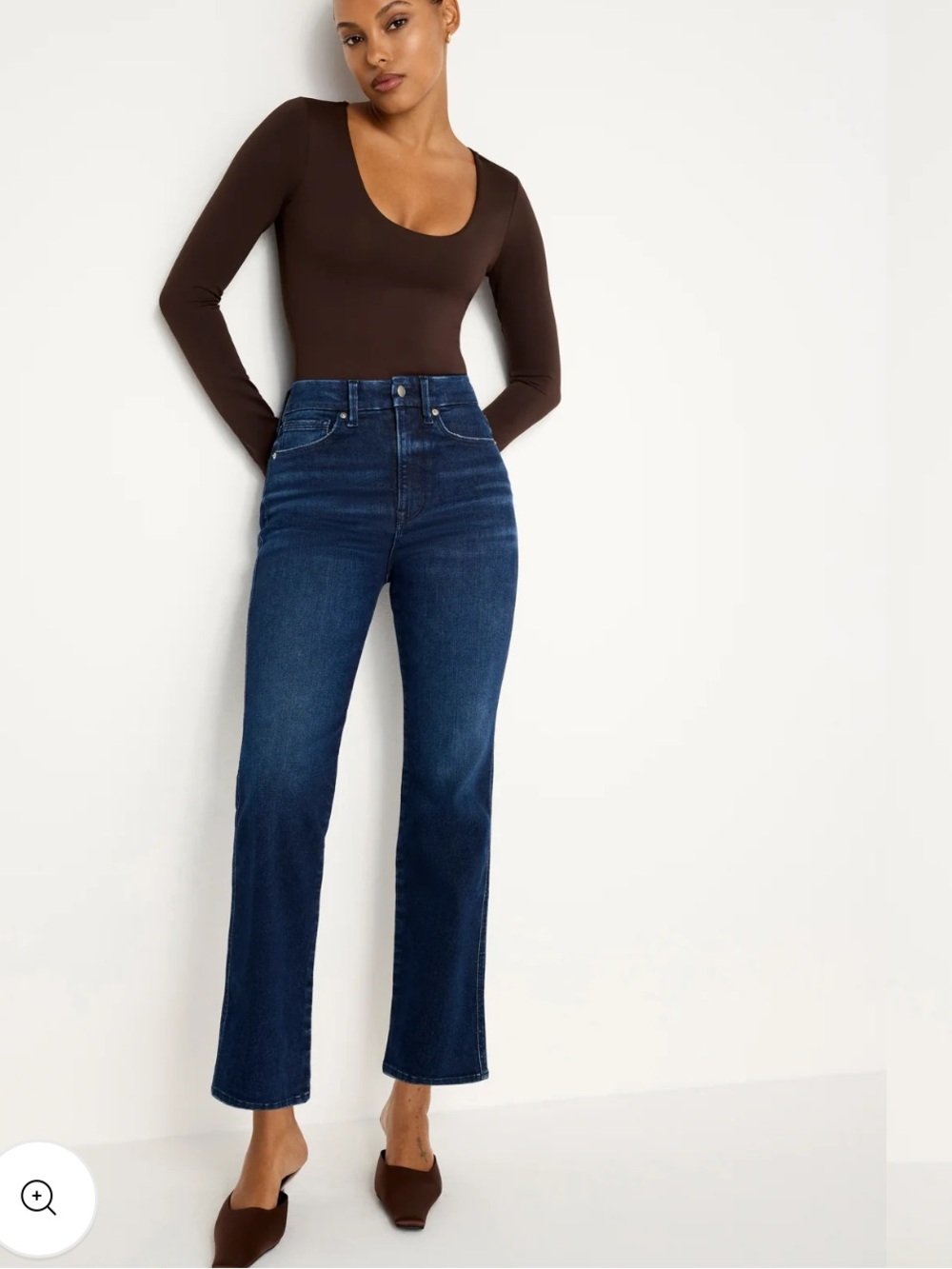 Good American Good Curve ultra high rise straight leg Jean size 6-12 - Picture 3 of 11